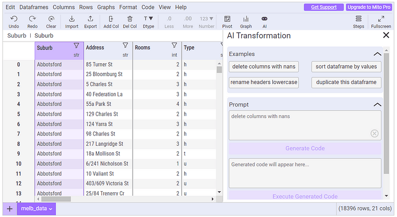 The AI Transformation section