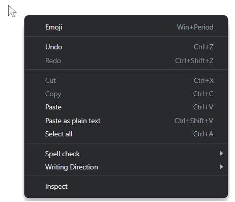 The right-click context menu on Chrome