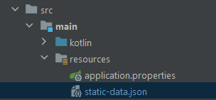Note the “static-data.json” file in the “resources” folder