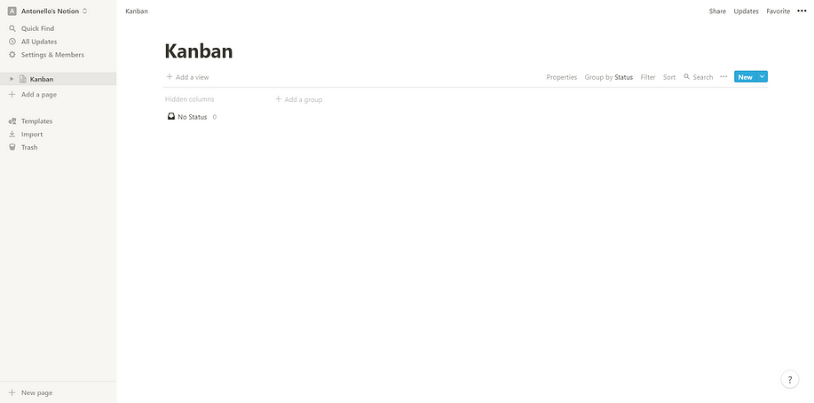 Our Kanban-based template board