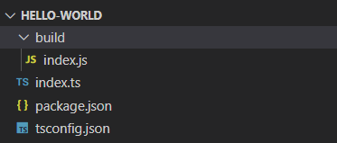 Note the index.js file inside the build folder